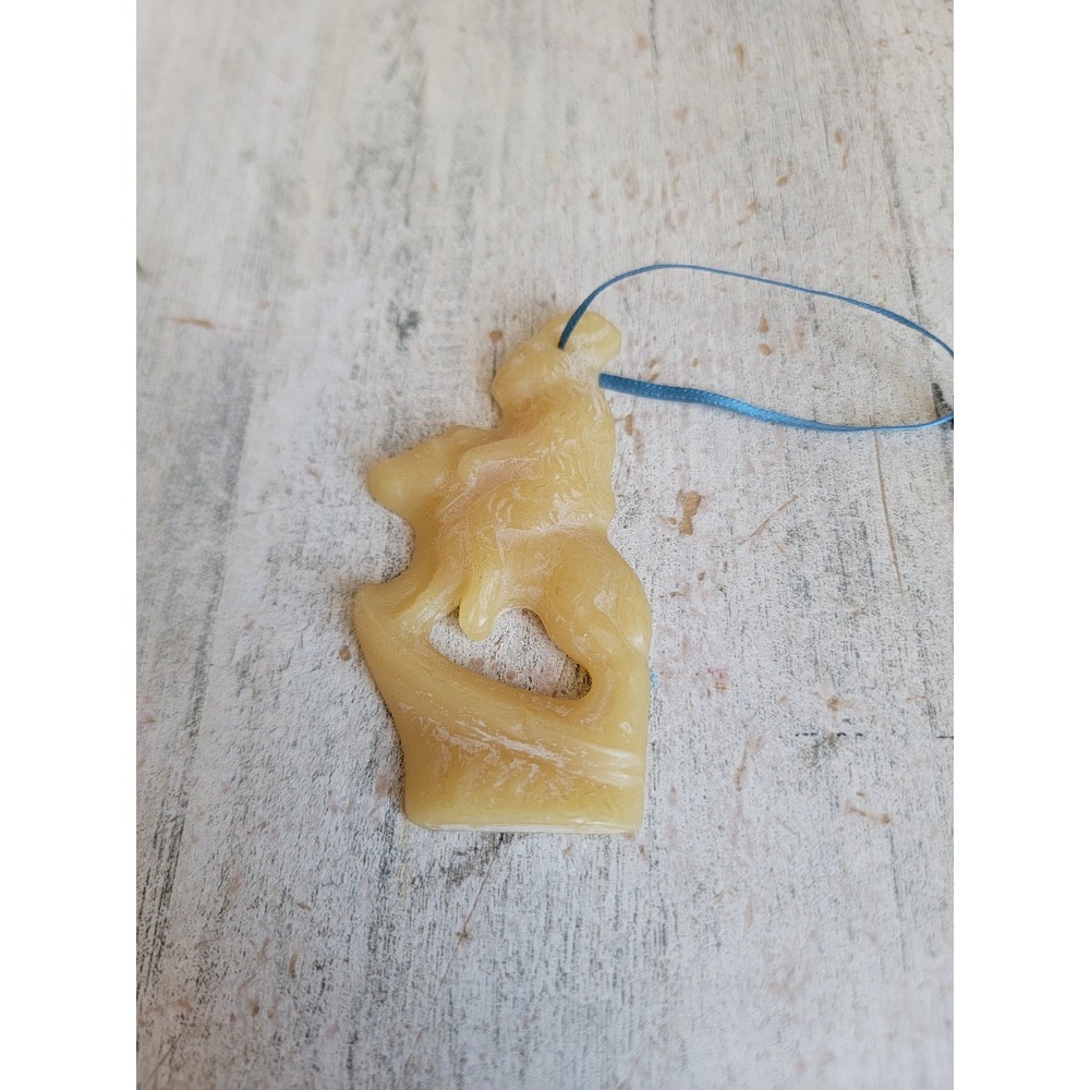 Vintage mini wax Easter Bunny riding rabbit ornament spring home decor